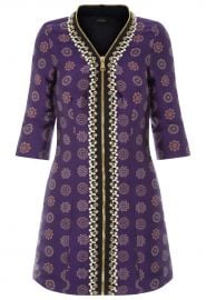 Embellished Zip Front Jacquard Mini Dress by La Perla at La Perla