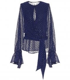 Embellished chiffon blouse at Mytheresa