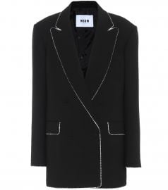 Embellished cr  pe blazer at Mytheresa