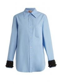 Embellished-cuff cotton shirt at Matches