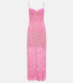 Embellished floral lace maxi dress in pink - Self Portrait at Mytheresa