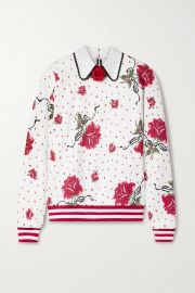 Embellished floral-print cotton-blend jersey sweatshirt at Net a Porter