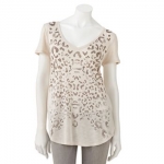 Embellished foil leopard spot top at Kohls