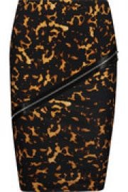 Embellished printed stretch-cotton skirt at The Outnet