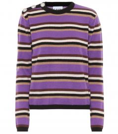 Embellished striped cashmere sweater at Mytheresa