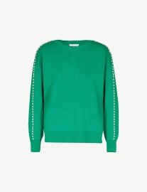 Embellished-trim knitted sweater at Selfridges