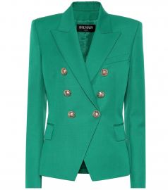 Embellished wool blazer at Mytheresa