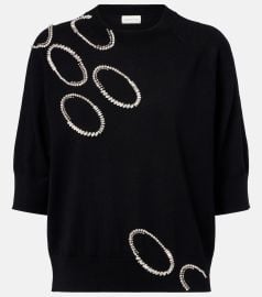 Embellished wool sweater in black - Dries Van Noten at Mytheresa