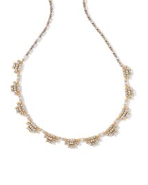 Ember Vintage Gold Crystal Strand Necklace in White Crystal Kendra Scott at Kendra Scott