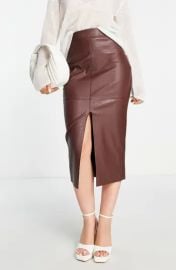 Embossed Faux Leather Midi Skirt at Nordstrom