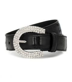 Embossed Leather & Crystal Belt by Alessandra Rich at Mytheresa