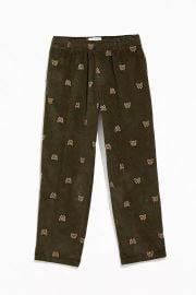 mens embroidered corduroy pants