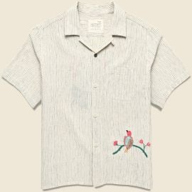 Embroidered Bird Shirt - Natural at Stag Provisions
