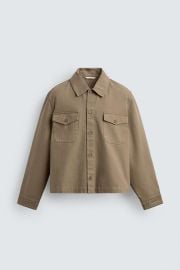 Embroidered Boxy Fit Overshirt at Zara
