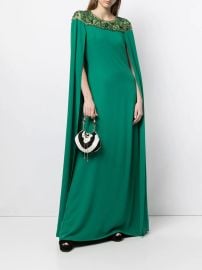 Embroidered Cape Dress by Marchesa Notte at Shop Simon