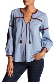 Embroidered Chambray Long Sleeve Blouse at Nordstrom Rack