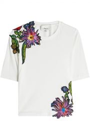 Embroidered Cotton T-Shirt at Stylebop