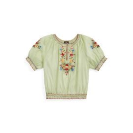 Embroidered Cotton Voile Blouse at Ralph Lauren