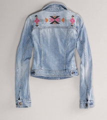 Embroidered Denim Jacket at American Eagle