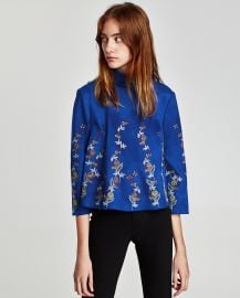 Embroidered Faux Suede Top by Zara at Zara