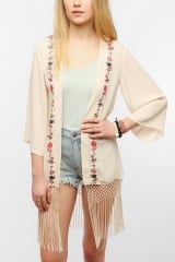 Embroidered Fringe Jacket by Staring at Stars at Urban Outfitters