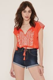 Embroidered Gauze Top   Forever 21 - 2000186054 at Forever 21