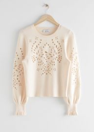 Embroidered Jacquard Knit Sweater at & Other Stories