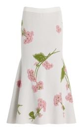 Embroidered Knit Jacquard Midi Skirt By Erdem at Moda Operandi