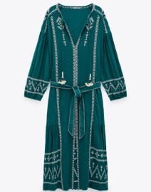 Embroidered Midi Dress at Zara