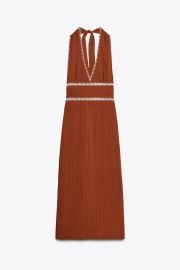 Embroidered Midi Dress at Zara