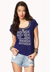 Embroidered Peasant Top at Forever 21