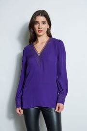 Embroidered Silk Shirt Elie Tahari at Elie Tahari