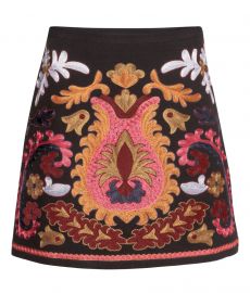 Embroidered Skirt in black patterned at H&M