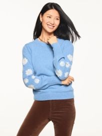 Embroidered Sleeve Sweater Talbots at Talbots