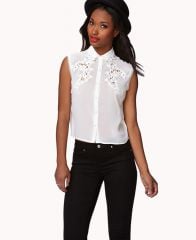 Embroidered Sleeveless Shirt at Forever 21