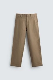 Embroidered Straight Fit Pants at Zara