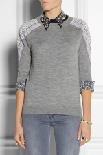 Embroidered Tippi sweater by J Crew at Net A Porter