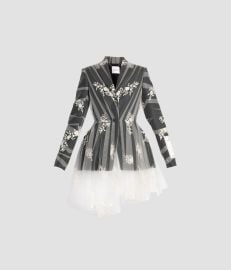Embroidered Tulle Single Breasted Fitted Blazer Erdemcom ERDEM at Erdem