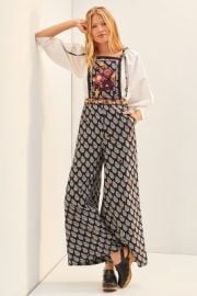 Embroidered Wide-Leg Jumpsuit at Anthropologie