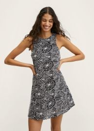 Embroidered cotton dress -  Women   USA at MANGO