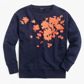 Embroidered flower sweatshirt at J. Crew