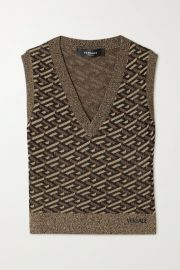 Embroidered metallic jacquard-knit tank at Net a Porter