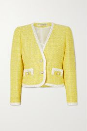 Embroidered sequin-embellished wool-blend tweed jacket at Net a Porter