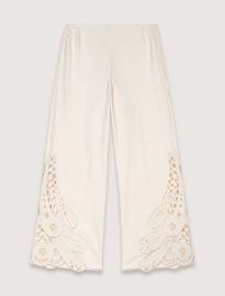 Embroidered trousers White For Women at Maje