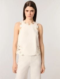 Embroidered vest top White For Women at Maje