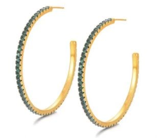 Emerald CZ Hoops at Accessory Concierge