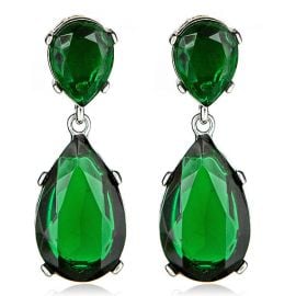 Emerald-Color Teardrop Earrings by Kenneth Jay Lane at Haute Headquarters