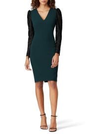 Emerald Lace Sleeve Sheath by Badgley Mischka Rent the Runway at Rent the Runway