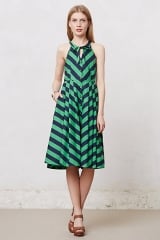 Emerald Ripple Dress at Anthropologie