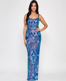 Emerald Sundae Juniors39 Sequined Side-Slit Gown Created for Macy39s - Macy39s at Macys